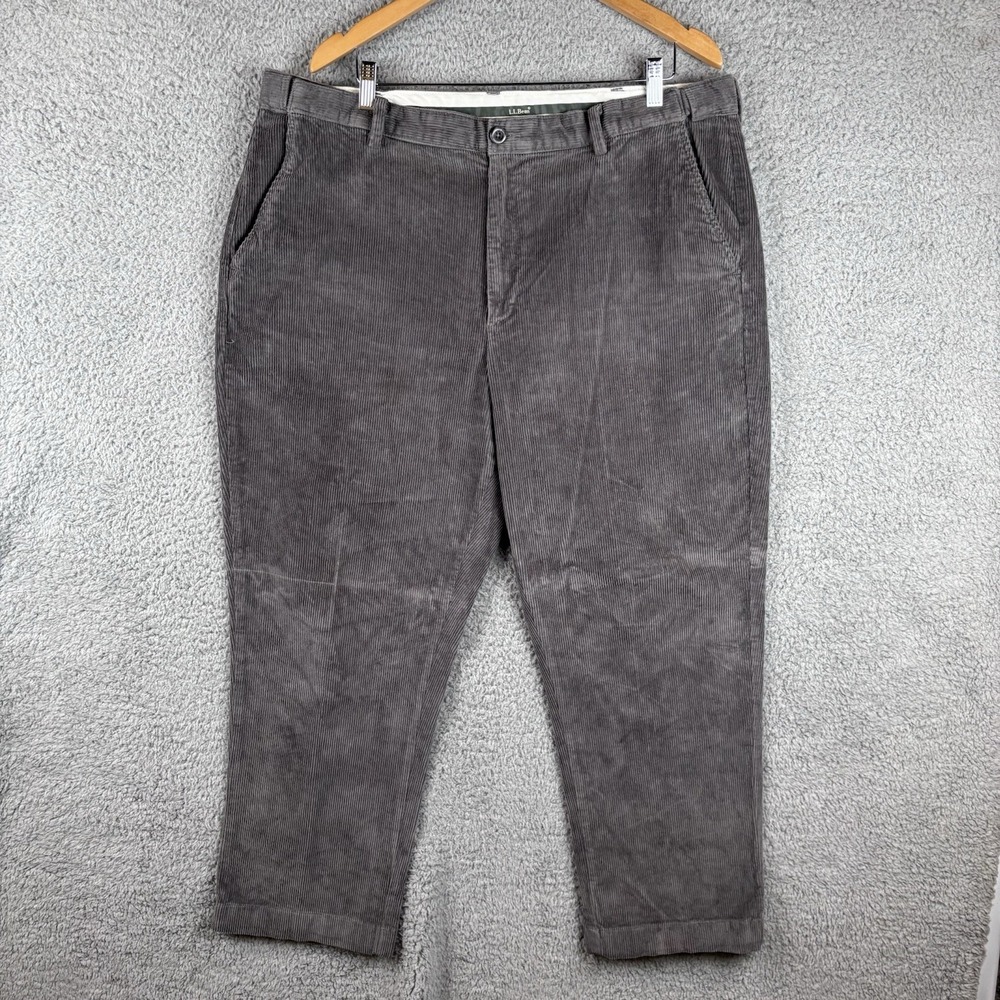 LL Bean Corduroy Pants Mens 40 x 29 Gray Comfort‎ Waist Casual